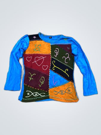 Patchwork Long Sleeve Knit Sweater