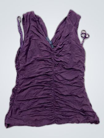 Purple Sleeveless V-Neck Blouse