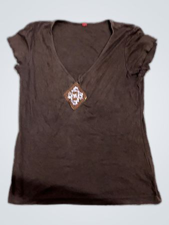 RED Brown V-Neck T-Shirt