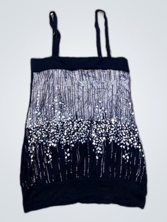 Black Sequin Embellished Camisole Top