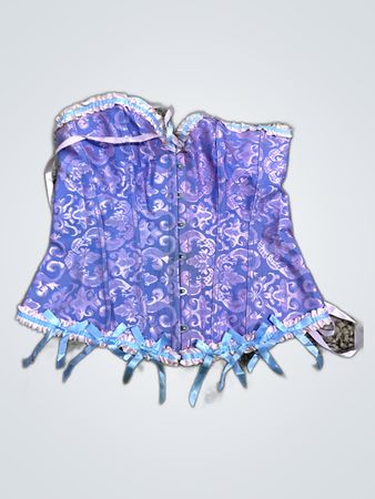 Purple Satin Lace-Up Corset