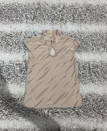 Sleeveless Striped Satin Blouse