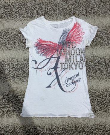 Armani Exchange White Graphic T-Shirt