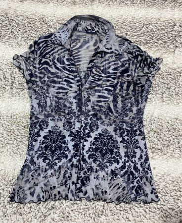 Taifun Printed Sheer Blouse