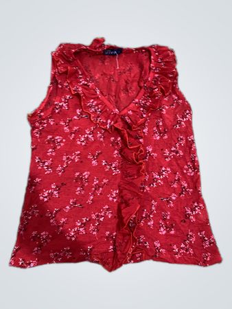 Red Floral Blouse