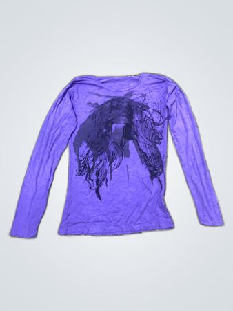 Purple Long Sleeve Graphic T-Shirt