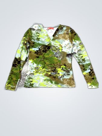 Zara Printed Floral Wrap Blouse