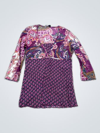 Mango Printed Long Sleeve Blouse