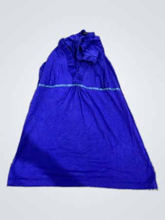 Zara Blue Ruffle Blouse