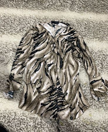 Zara Printed Long Sleeve Blouse