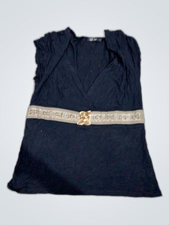 H&M Black Sleeveless V-Neck Blouse