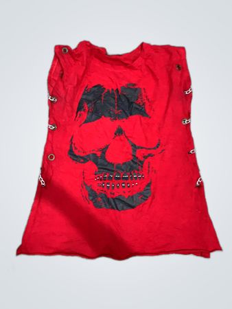 Red Skull Graphic Sleeveless Shirt