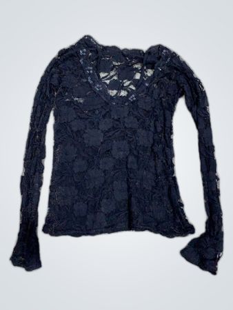 Black Lace Sheer Blouse