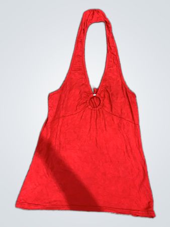 Red Halter Neck Tank Top