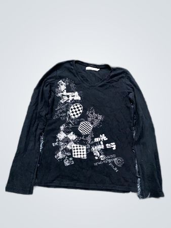 Black Graphic Long Sleeve Shirt