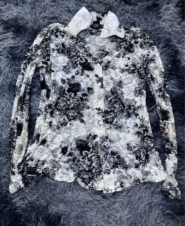 Sheer Floral Lace Blouse