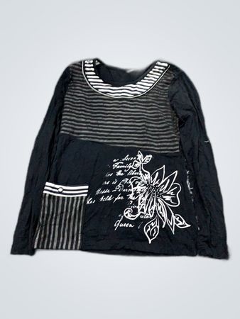 Unbranded Printed Striped Long Sleeve Blouse