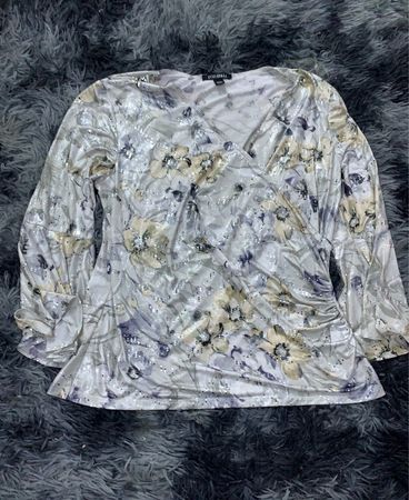 BCBG Max Azria Printed Satin Blouse