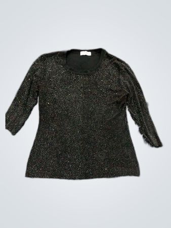 Type of Paris Black Sequined Blouse