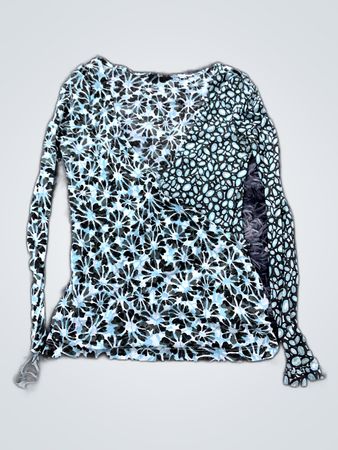 Unbranded Sheer Printed Long Sleeve Blouse
