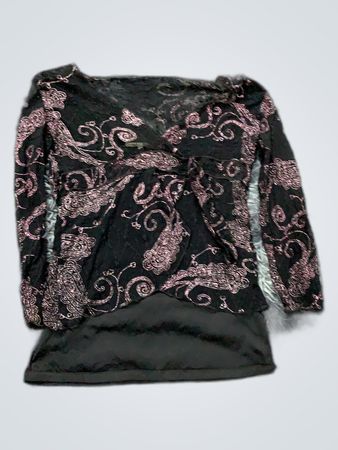 Long-Sleeve Top with Paisley Pattern