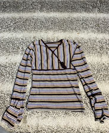 Striped Wrap Knit Sweater