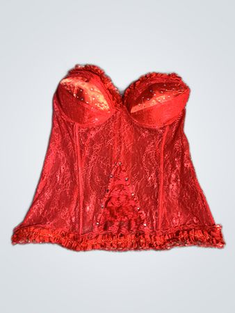 Red Lace Bustier Corset