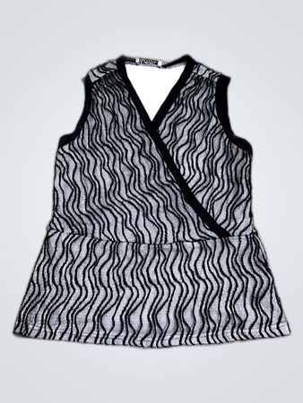 Black and White Striped Sleeveless Top