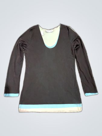 Guess Long Sleeve Color Block Blouse