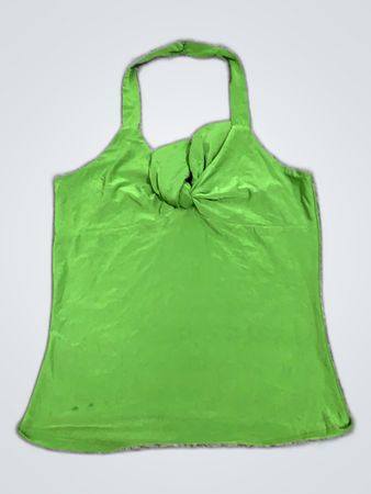 Green Halter Camisole Top with Bow
