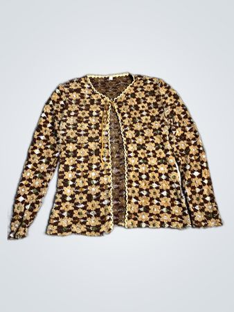 Brown and Gold Patterned Sweater