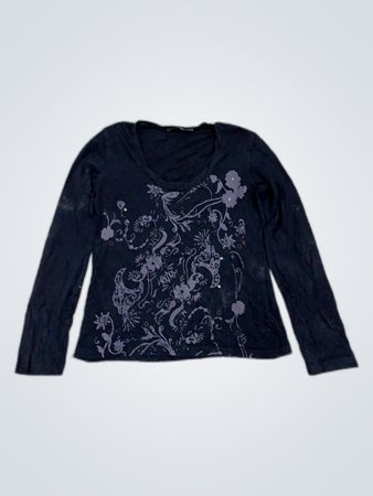 Long Sleeve Blouse with Floral Design