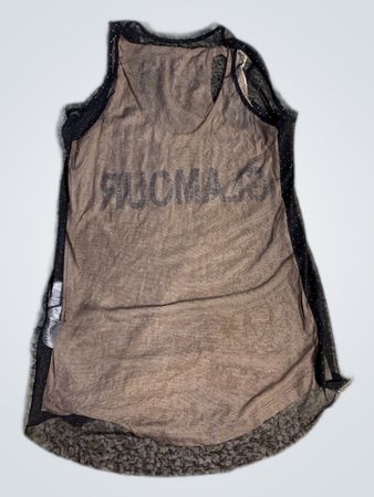 Guess Sheer Black Mesh Tank Top