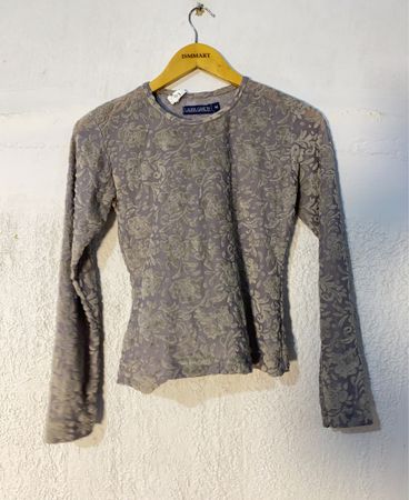 Laura Ganet Gray Floral Long-Sleeve Top