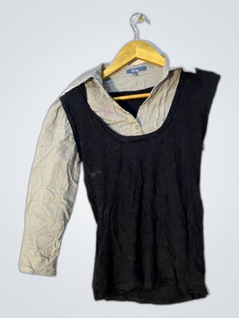 E-vie Black and Grey Top
