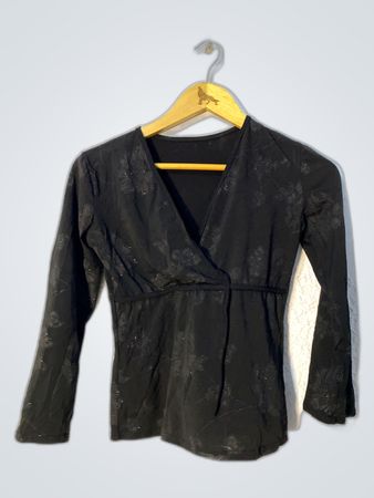 Unbranded Black Shimmery Wrap Blouse