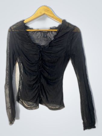 Express Sheer Ruffle Blouse