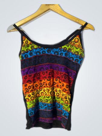 Jolly Brown Multicolored Graphic Tank Top