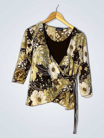 Saloos Collection Printed Wrap Blouse