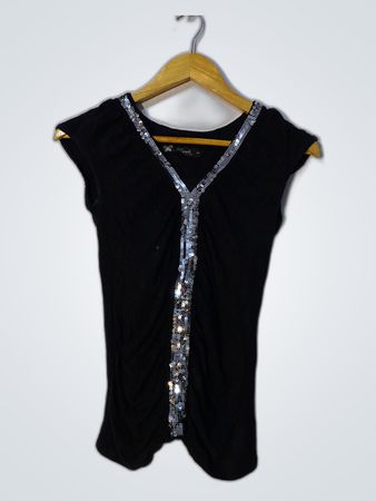 Nuuk Black Sequined Top