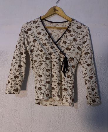 Unbranded Printed Floral Wrap Blouse