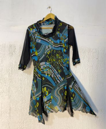 Unbranded Sheer Printed Mini Dress