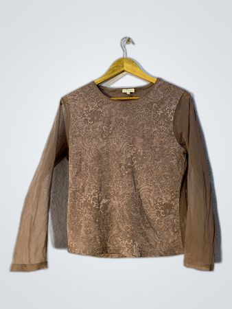 Cuest de Bord Printed Long-Sleeve Blouse