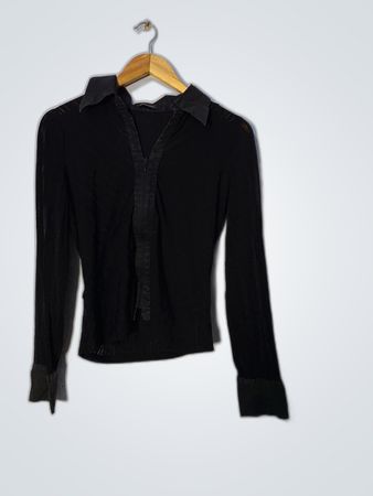 Sinequanone Black Sequined Zip-Up Blouse
