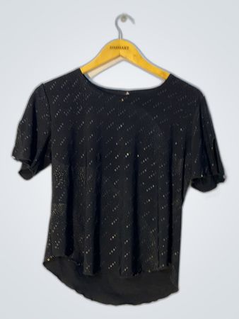 Black Sequin Blouse