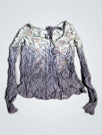 Embroidered Crinkle Blouse