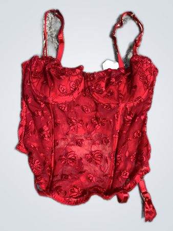 Red Lace Bustier Top