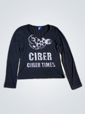 GAP Black Graphic Long Sleeve T-Shirt