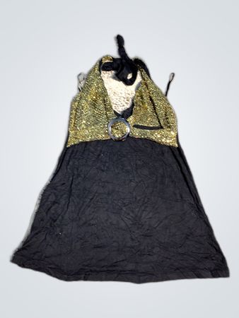 Black Halter Sequin Party Mini Dress