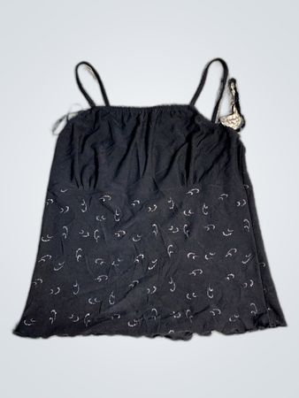 Black Printed Spaghetti Strap Camisole Top